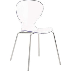 Eudora Stacking Side Chair in Clear, contemporary clear chair for versatile seating arrangements