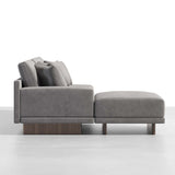 126" LShaped Blue Modular Sectional Sofa Chaise with Ottoman for Living Room