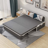 72" Modern Deep Gray Cotton Linen Upholstered Convertible Sofa Bed with Storage