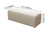 47.2'' Modern Orange Leather Entryway Bench Leather Upholstered Channel Tufted Bench