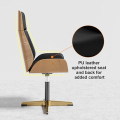 Black modern wooden executive writing desk and chair set for home office, 71 inches