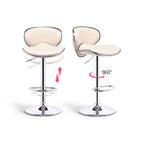 30.3" bar height bar stool with white PU leather upholstery - trendy and comfortable seating choice