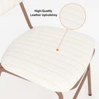 Elegant set of 2 modern brown dining chairs with luxurious faux leather upholstery and durable metal frame