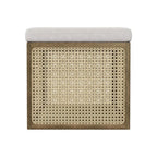 Versatile 18.1 inch Boho Rattan Ottoman as a Stylish Foot Stool or Side Table for Bohemian Decor