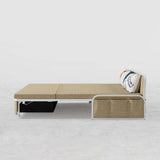 72" Modern Deep Gray Cotton Linen Upholstered Convertible Sofa Bed with Storage