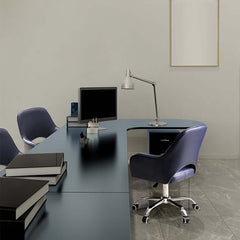 Modern Blue Swivel Office Chair for Desk with Adjustable Height