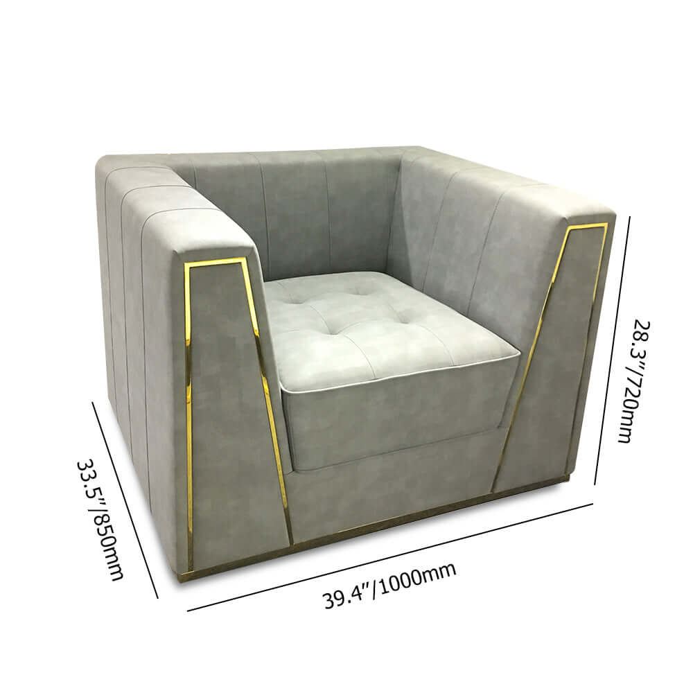 Stylish and trendy 39.4 inch faux leather single sofa chair