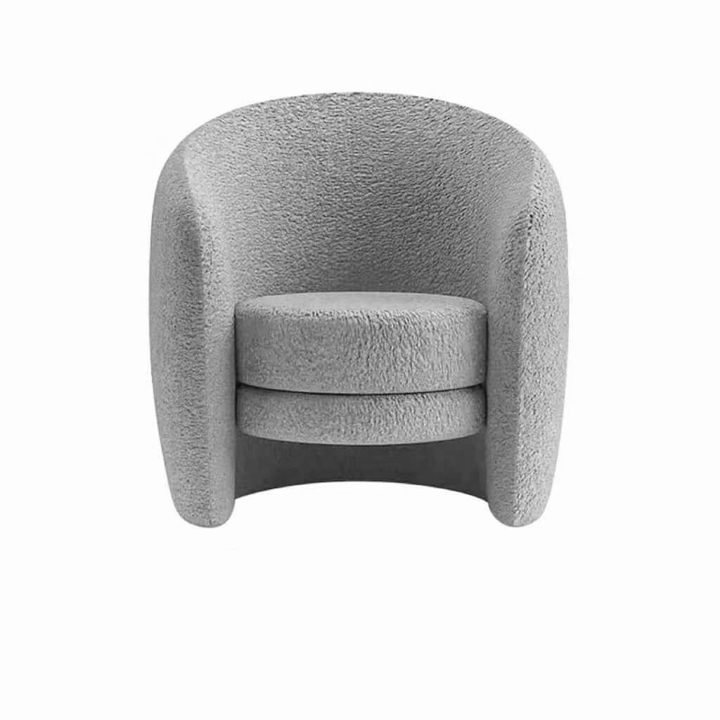 Nordic ivory boucle sherpa vanity stool chair with low back in white, gray, and green
