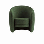 Nordic ivory boucle sherpa vanity stool chair with low back in white, gray, and green