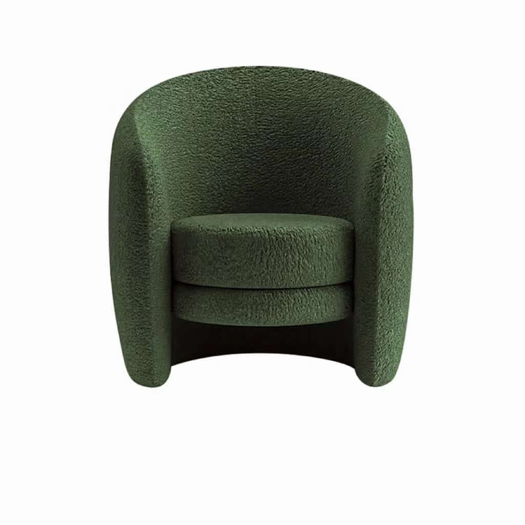 Nordic ivory boucle sherpa vanity stool chair with low back in white, gray, and green