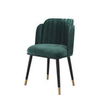 Upholstered Dining Chair Green Velvet Dining Chair with Arm Wood Dining Chair Mid Century Side Chairs Set of 2