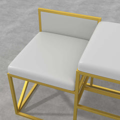 Chic modern white and gold upholstered bench for entryway decor