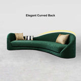Luxury Green Velvet Upholstered Sofa 3Seater Sofa Solid Wood Frame 82.7" Sofa