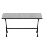 Modern 7-piece industrial metal outdoor patio bar dining furniture set