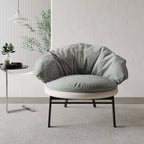 Modern Gray & Beige Lounge Chair with Comfortable Padded Cushion