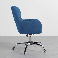 Cotton and linen upholstered office chair with swivel and height adjustable features for comfortable workspaces