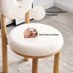 Fashionable white boucle sherpa side chair