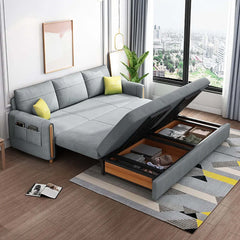 81.1 inch OffWhite Arm Full Sleeper Sofa Bed with Storage & Side Pockets