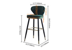 Luxurious blue velvet bar stools with back support for stylish kitchen seating