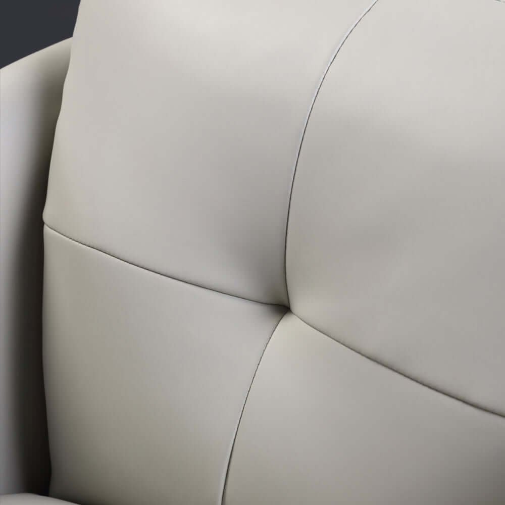 Executive Style Tufted Gray Faux Leather Task Chair with Stainless Steel Frame