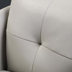 Executive Style Tufted Gray Faux Leather Task Chair with Stainless Steel Frame