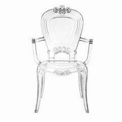 Sleek and transparent dining chair with contemporary design