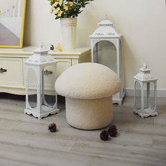 Upholstered mushroom ottoman stool with cute design