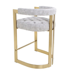 Gold and gray modern bar stool with back for contemporary interiors