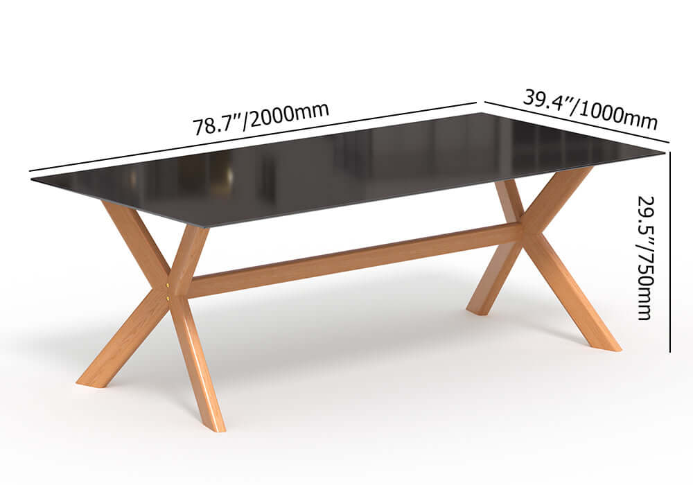 7-piece outdoor dining set made of teak wood with natural rattan armchair