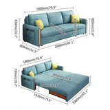 81.1" OffWhite Arm Full Sleeper Sofa Bed with Storage & Side Pockets