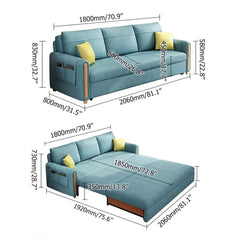 OffWhite Arm Full Sleeper Sofa Bed with Storage & Side Pockets for Home