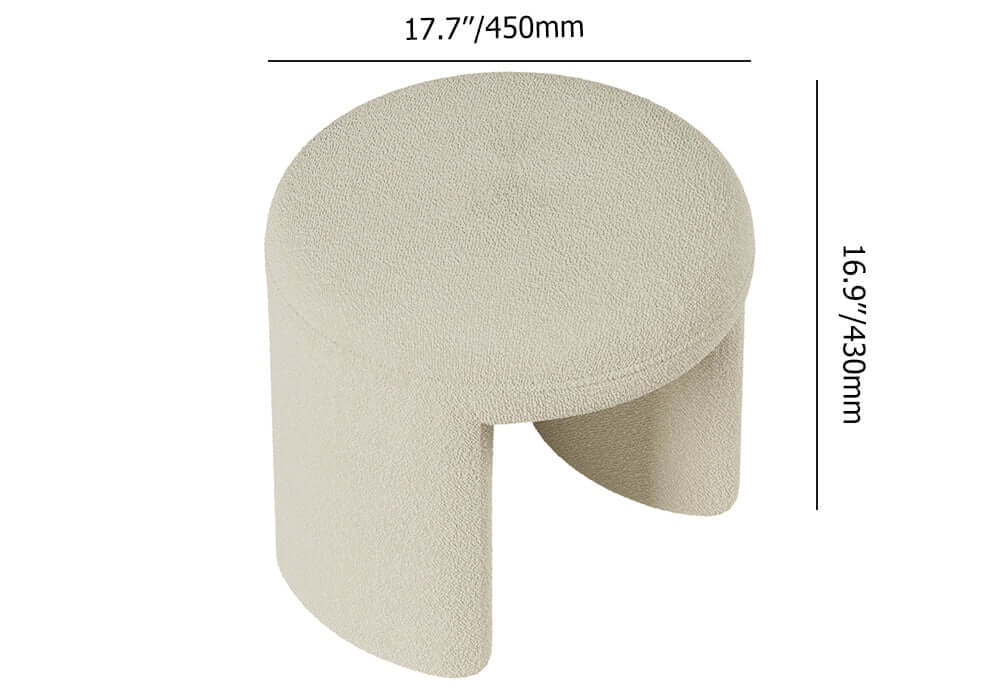 Sophisticated Modern Orange Boucle Vanity Stool Backless Makeup Accent Chair for Stylish Interiors