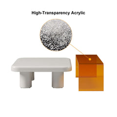 Contemporary Acrylic Waterfall End Table Set of 2 with Sleek Design in White & Orange