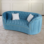 83-inch luxurious modern sofa in blue velvet