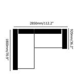 112" Cotton & Linen Upholstered Sofa Modern Corner Sectional Sofa LShaped
