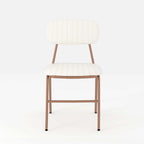 Contemporary brown dining chairs set of 2 with stylish faux leather upholstery and sturdy metal frame