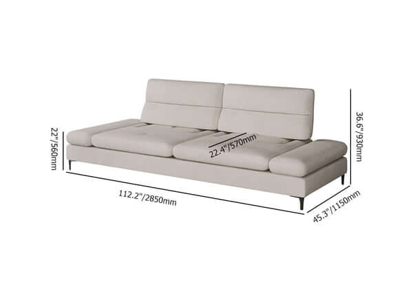 112.2 inch modern velvet extra deep seat 4 seater sofa with adjustable armrest and backrest for cozy living