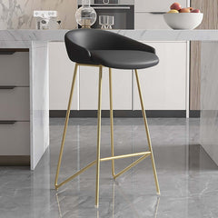 Stylish bar chair designed with attractive gold finish and comfortable footrest