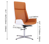 Faux Leather Office Chair Desk Chair with Wheels & Adjustable Height
