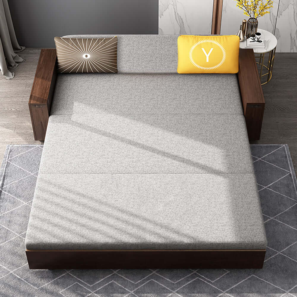 Sofa bed with foldable dining table and chairs in linen for 85 inch full sleeper sofa