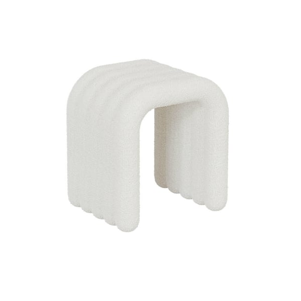 Taburete de tocador de terciopelo giratorio blanco moderno Silla con acento  de maquillaje con respaldo de pétalo - Blanco