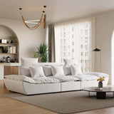 109.4" Modern White LeathAire 3 Seater Deep Sofa with Adjustable Backrest Sailboat