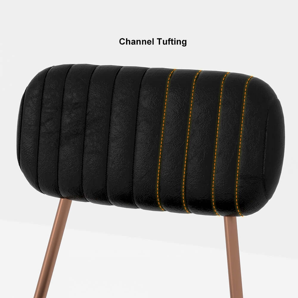 Stylish modern brown dining chairs set of 2 with comfortable faux leather upholstery and strong metal frame