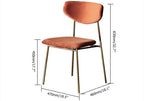 Sleek Armless Dining Chair Set of 2 in Vibrant Orange Upholstery and Shimmering Gold Finish