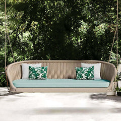 Durable Wide Outdoor Rattan Swing Sofa Hanging Chair with Cushion