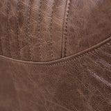 Zado Vintage Brown PU Leather Sofa Aviator 3Seater Industrial Loft Sofa Nailhead Trim