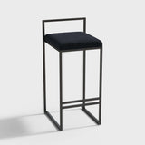 Modern White Velvet Counter Height Bar Stool Set of 2 with Back & Footrest