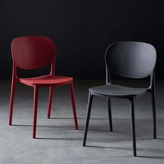 Contemporary armless stools for adults in modern deep gray plastic