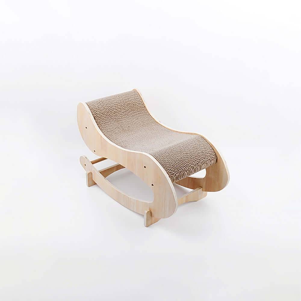 Durable rocking chair made of plywood and corrugated board for your cat's comfort