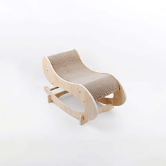 Durable rocking chair made of plywood and corrugated board for your cat's comfort